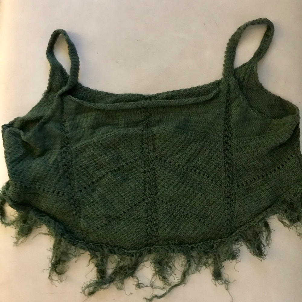 Forest Green Crochet Crop Top